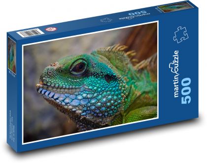Jaszczurka - egzotyczny gad, głowa - Puzzle 500 elementów, rozmiar 46x30 cm