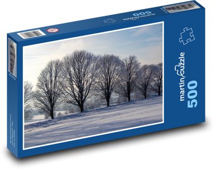 Zimní krajina - sníh, stromy - Puzzle 500 dílků, rozměr 46x30 cm