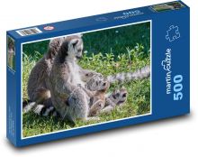 Lemur - opice, mláďata Puzzle 500 dílků - 46 x 30 cm