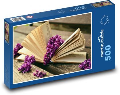 Book - read, lilac - Puzzle of 500 pieces, size 46x30 cm 