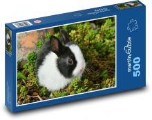 Black and white rabbit Puzzle of 500 pieces - 46 x 30 cm 