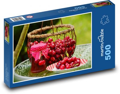Čerešne - ovocie, dekorácia - Puzzle 500 dielikov, rozmer 46x30 cm 