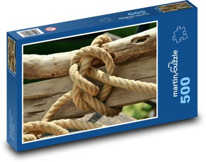 Lano - uzel, dřevo - puzzle 500 dílků