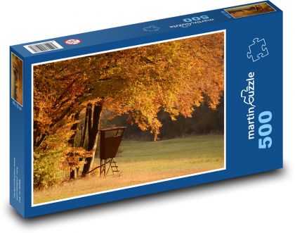 Jesenný les - stromy, lístie - Puzzle 500 dielikov, rozmer 46x30 cm 