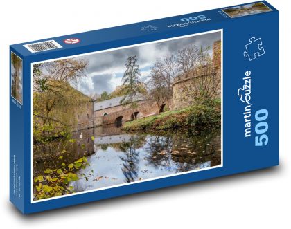 Burgau Castle - pond, nature - Puzzle of 500 pieces, size 46x30 cm 