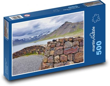 Příroda - jezero, hory - Puzzle 500 dílků, rozměr 46x30 cm