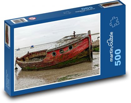 Schiff am Ufer - Wrack, Meer - Puzzle - 500 Teile