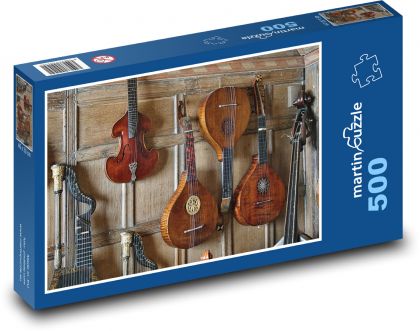 String instruments - violin, guitar - Puzzle of 500 pieces, size 46x30 cm 