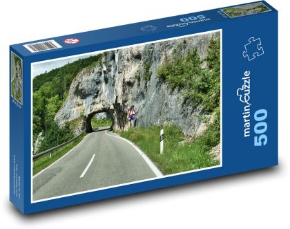 Tunnel - road, nature - Puzzle of 500 pieces, size 46x30 cm 