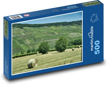Farma - balíky sena, vinice - Puzzle 500 dílků, rozměr 46x30 cm