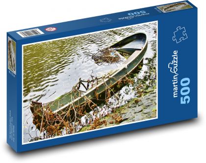 Opuštěná loď - jezero, řeka - puzzle 500 dílků