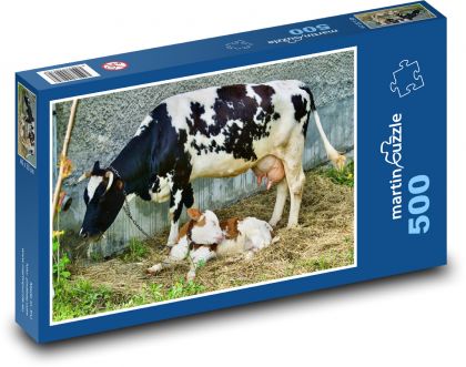 Cow - calf, animal - Puzzle of 500 pieces, size 46x30 cm 