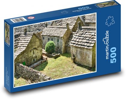 Vesnice - kamenné město, domy - Puzzle 500 dílků, rozměr 46x30 cm