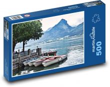Lode - kotvisko, jazero Puzzle 500 dielikov - 46 x 30 cm 