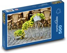 Rower - dekoracja, retro Puzzle 500 elementów - 46x30 cm