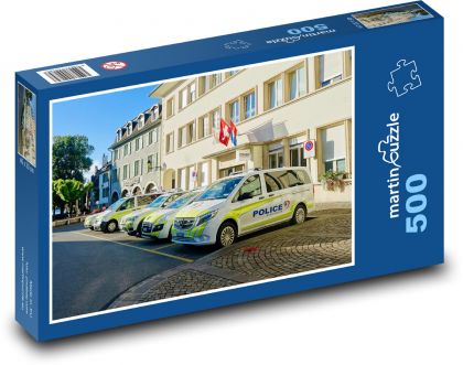 Posterunek policji - samochód, policja - Puzzle 500 elementów, rozmiar 46x30 cm