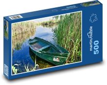 Boot - Sumpf, Schilf Puzzle 500 Teile - 46 x 30 cm