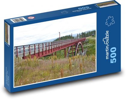 Most - droga, góra - Puzzle 500 elementów, rozmiar 46x30 cm