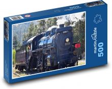 Parní vlak - železnice, lokomotiva Puzzle 500 dílků - 46 x 30 cm