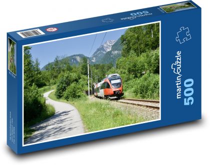 Vlak - hory, železnice - Puzzle 500 dílků, rozměr 46x30 cm