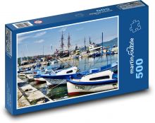 Lode - prístav, rybolov Puzzle 500 dielikov - 46 x 30 cm 