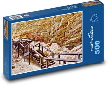 Schody ve skále - schodiště, jeskyně Puzzle 500 dílků - 46 x 30 cm