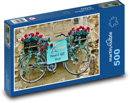 Bicycle - flowers, decoration - Puzzle of 500 pieces, size 46x30 cm 