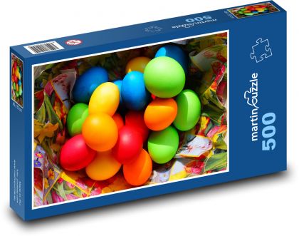 Velikonoční vajíčka - barvit, vejce - Puzzle 500 dílků, rozměr 46x30 cm