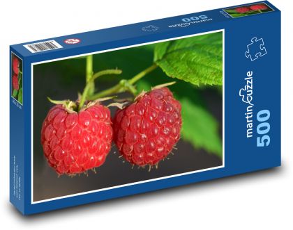 Maliny - czerwone owoce, żywność - Puzzle 500 elementów, rozmiar 46x30 cm