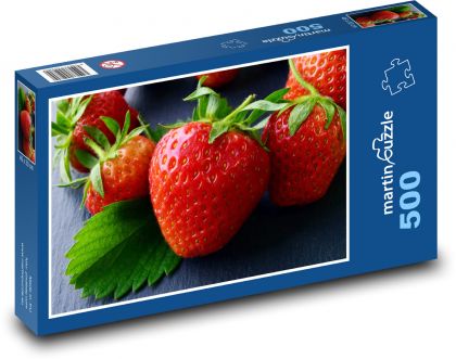 Jahody - červené ovocie, čerstvé - Puzzle 500 dielikov, rozmer 46x30 cm 