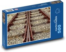 Dráha - železniční trať, koleje Puzzle 500 - 46x30 cm