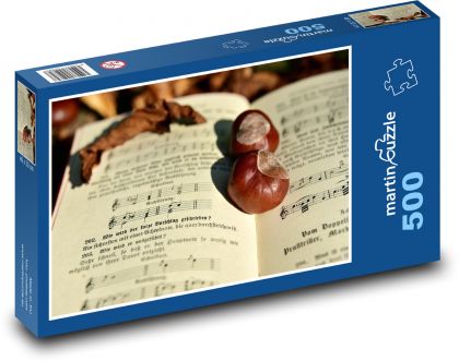 Buch - Blatt Papier, Kastanien - Puzzle - 500 Teile