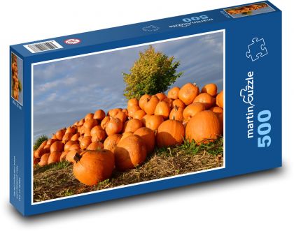 Obrovská tekvica - jeseň, úroda - Puzzle 500 dielikov, rozmer 46x30 cm 