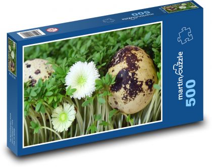 Jaja przepiórcze - rukiew wodna, jaja - Puzzle 500 elementów, rozmiar 46x30 cm