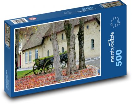 Starý dom - drevený automobil, história - Puzzle 500 dielikov, rozmer 46x30 cm 