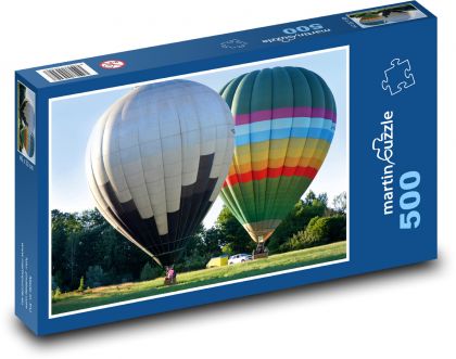 Teplovzdušný balón - jazda, výlet - Puzzle 500 dielikov, rozmer 46x30 cm 