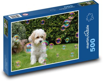 Soap bubbles - dog, pet - Puzzle of 500 pieces, size 46x30 cm 