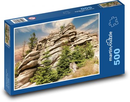 Rock - granite, trees - Puzzle of 500 pieces, size 46x30 cm 
