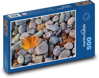 Kamene - jeseň, list - Puzzle 500 dielikov, rozmer 46x30 cm 