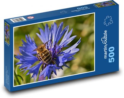 Blue snail - bee, honey - Puzzle of 500 pieces, size 46x30 cm 