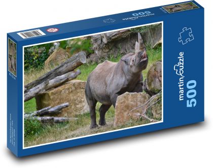 Nosorožec - divoká zvěř, safari - Puzzle 500 dílků, rozměr 46x30 cm