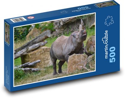 Nosorožec - voľne žijúcich živočíchov, safari - Puzzle 500 dielikov, rozmer 46x30 cm 
