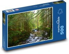 Les - potok, příroda Puzzle 500 - 46x30 cm