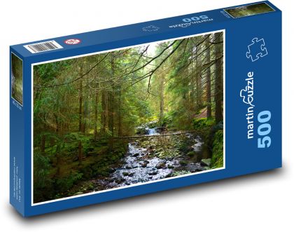 Les - potok, příroda - puzzle 500 dílků
