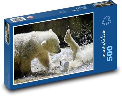 Ľadové medvede - voda, zvieratá - Puzzle 500 dielikov, rozmer 46x30 cm 