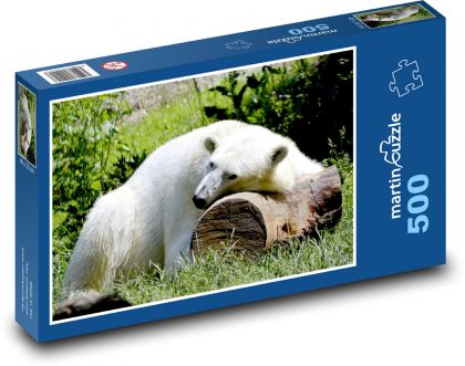 Polar bear - white, sleep - Puzzle of 500 pieces, size 46x30 cm 