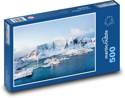 Norsko - Lofoty, led - Puzzle 500 dílků, rozměr 46x30 cm