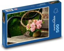 Růžová kytice - dekorace, květina Puzzle 500 dílků - 46 x 30 cm
