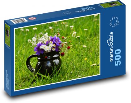 Luční květiny - louka, léto - Puzzle 500 dílků, rozměr 46x30 cm