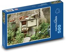 Stary piec - antyki, ogród Puzzle 500 elementów - 46x30 cm